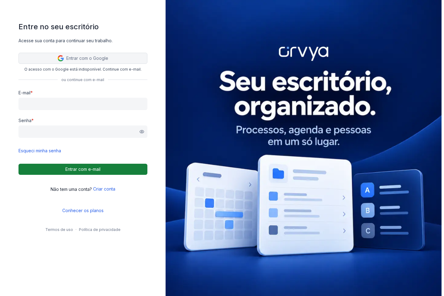 Entre no seu escritório