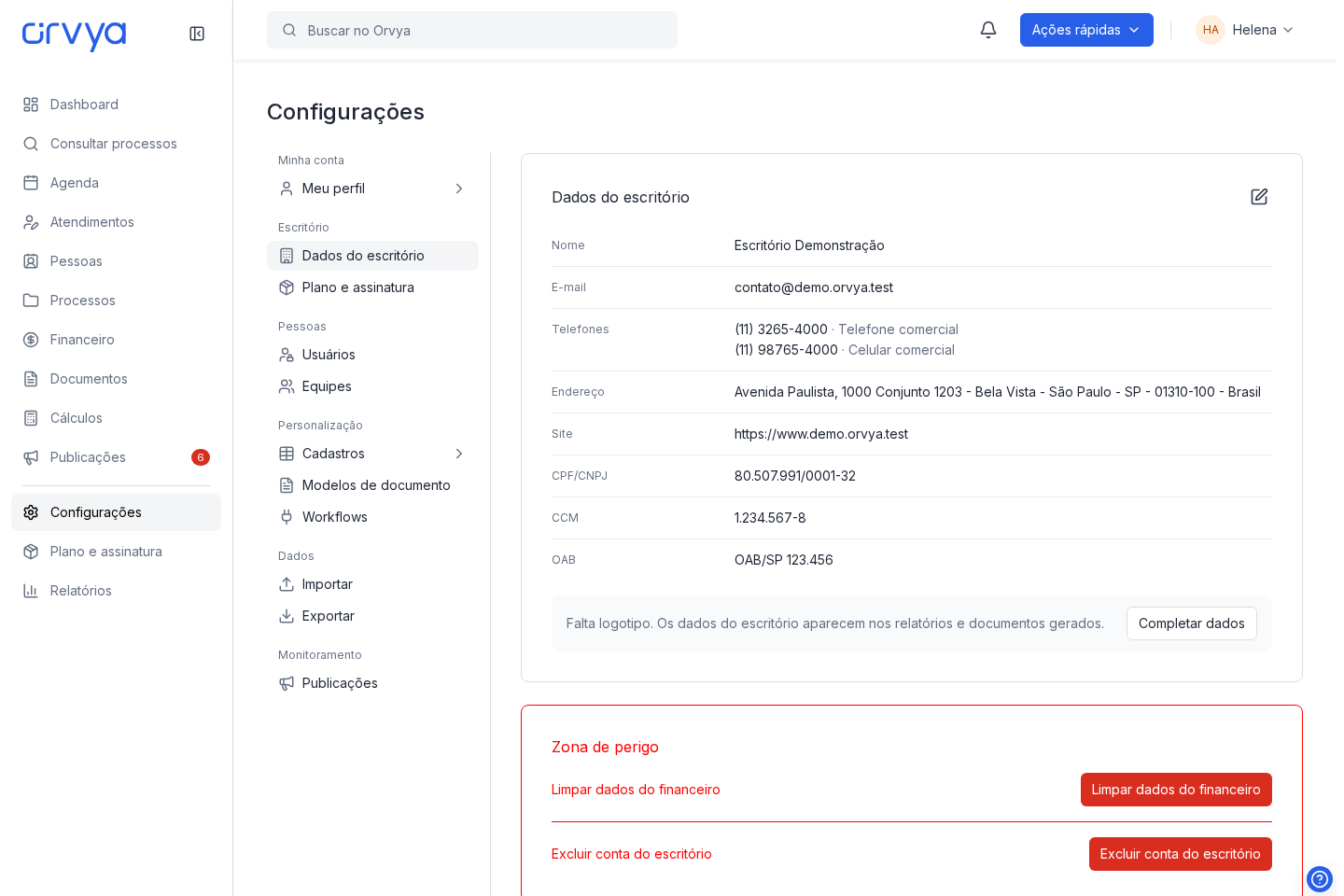 Configurações