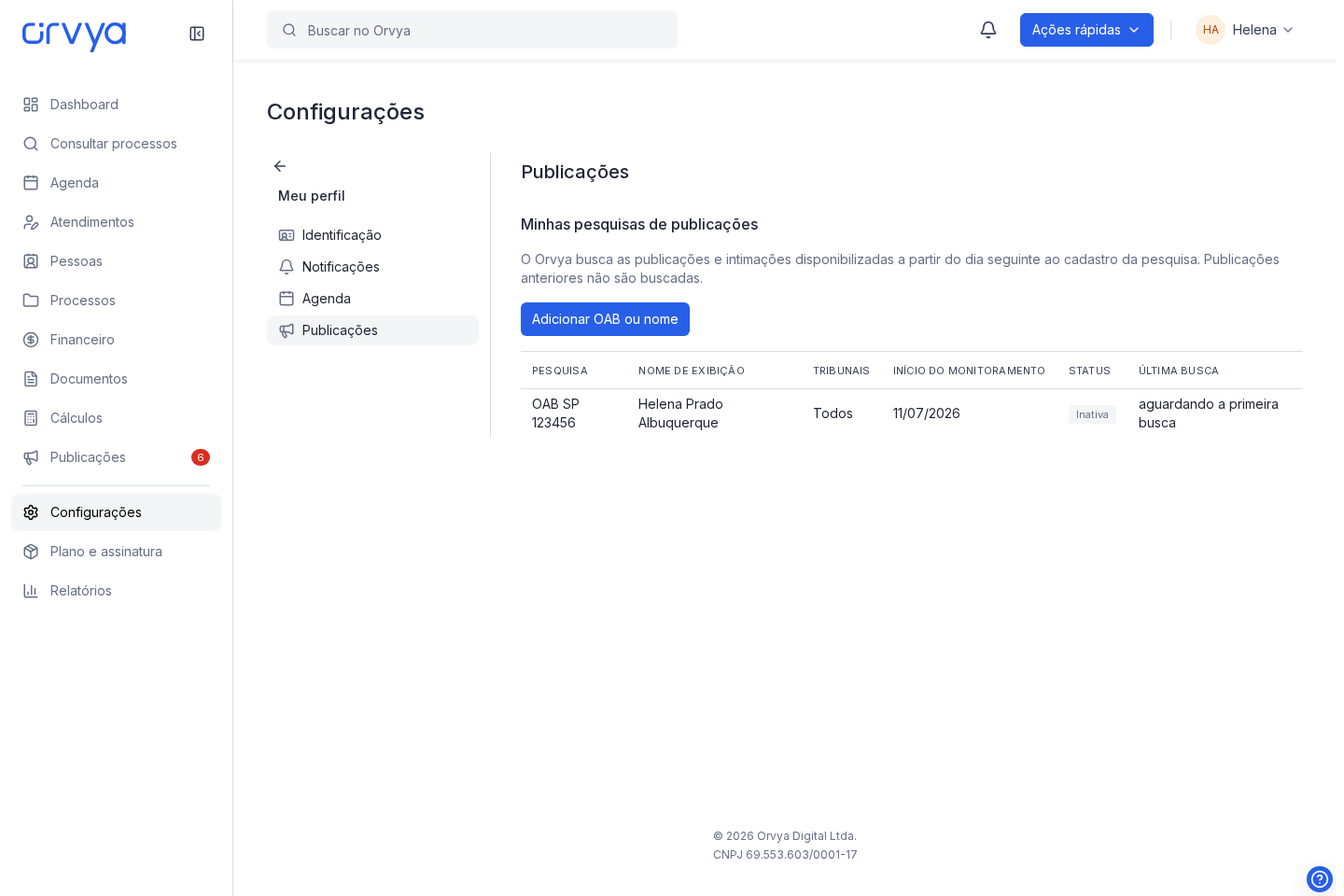 Configurações