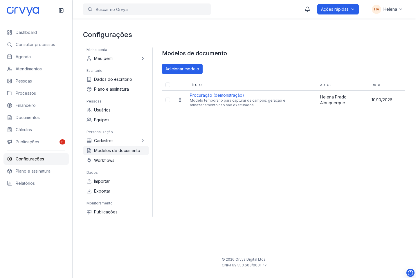 Configurações