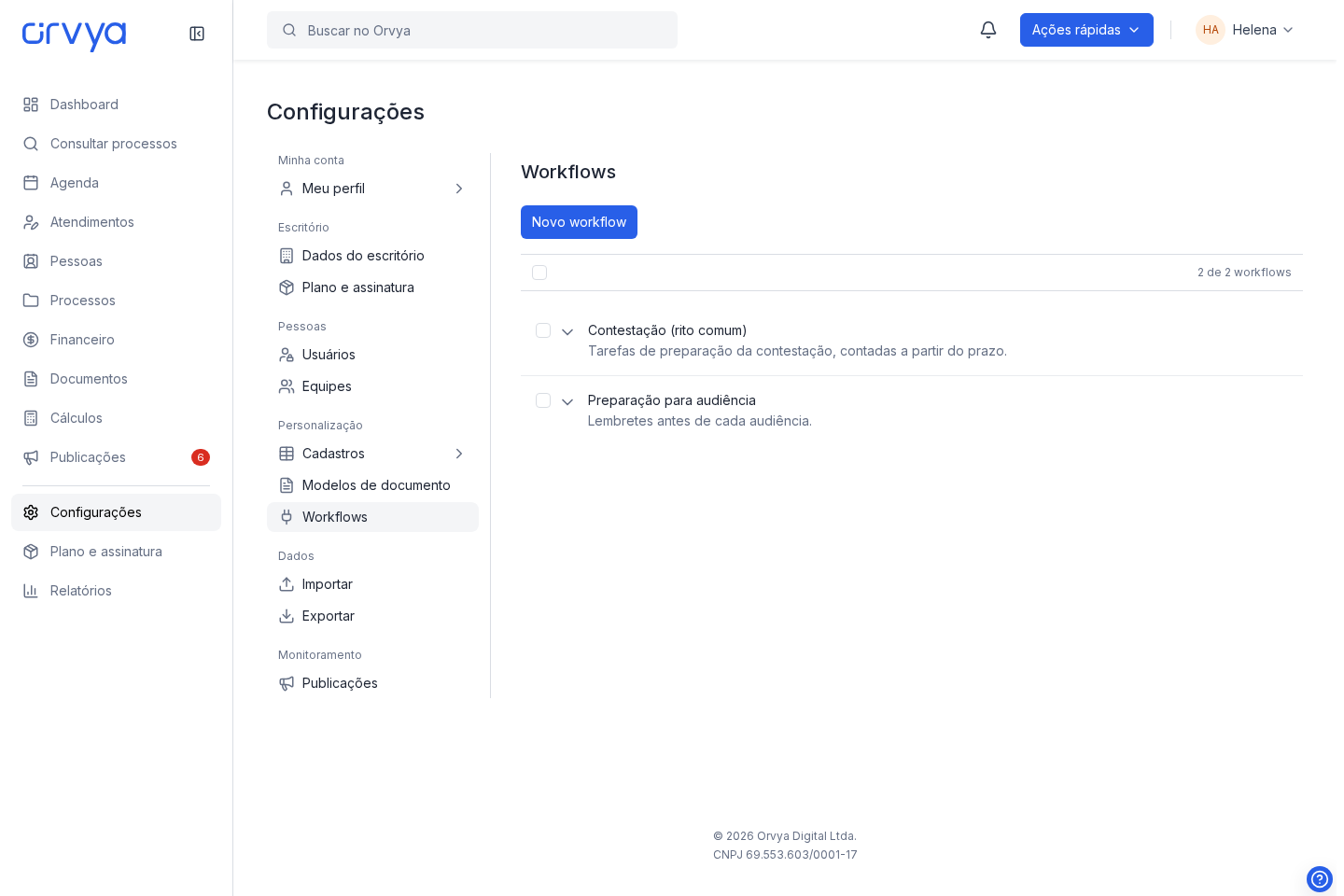 Configurações