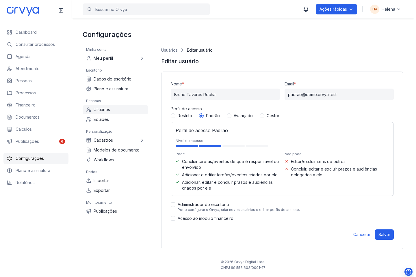 Configurações